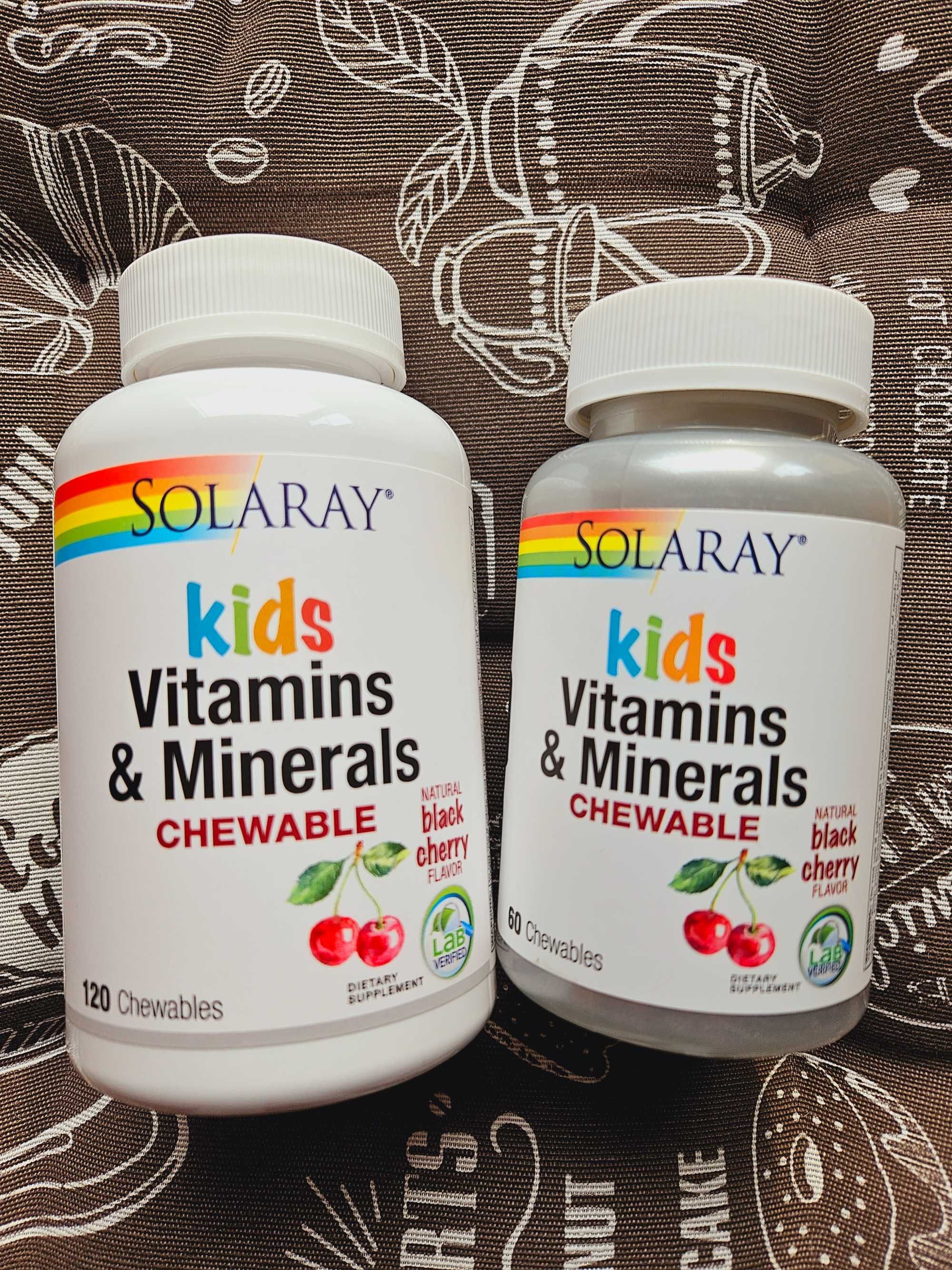 Дитячі вітаміни і мінерали для дітей Solaray 60 120 детские витамины