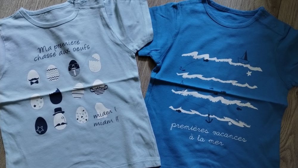 Zestaw t-shirtów, koszulek chłopięcych na lato 80-86