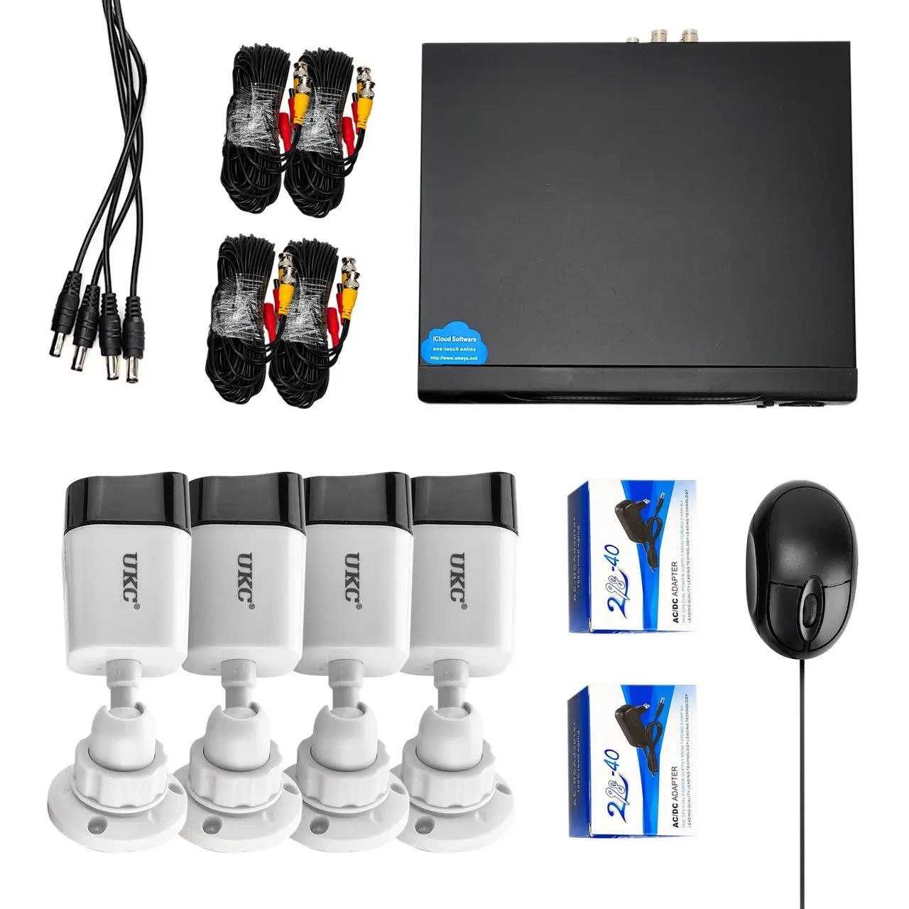 Уличный комплект видеонаблюдения 4 камеры  DVR UKC D001 KIT 2mp\4ch