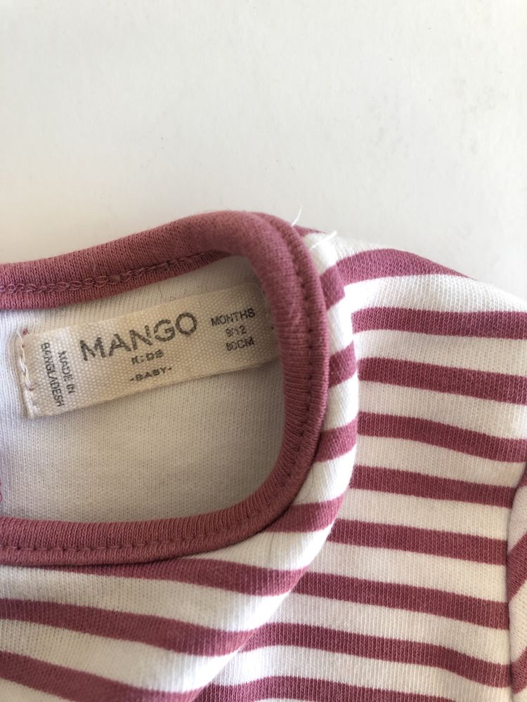 Body dwuwarstwe z bluzeczką Mango rozm. 80 9-12 mcy bawełna organiczna