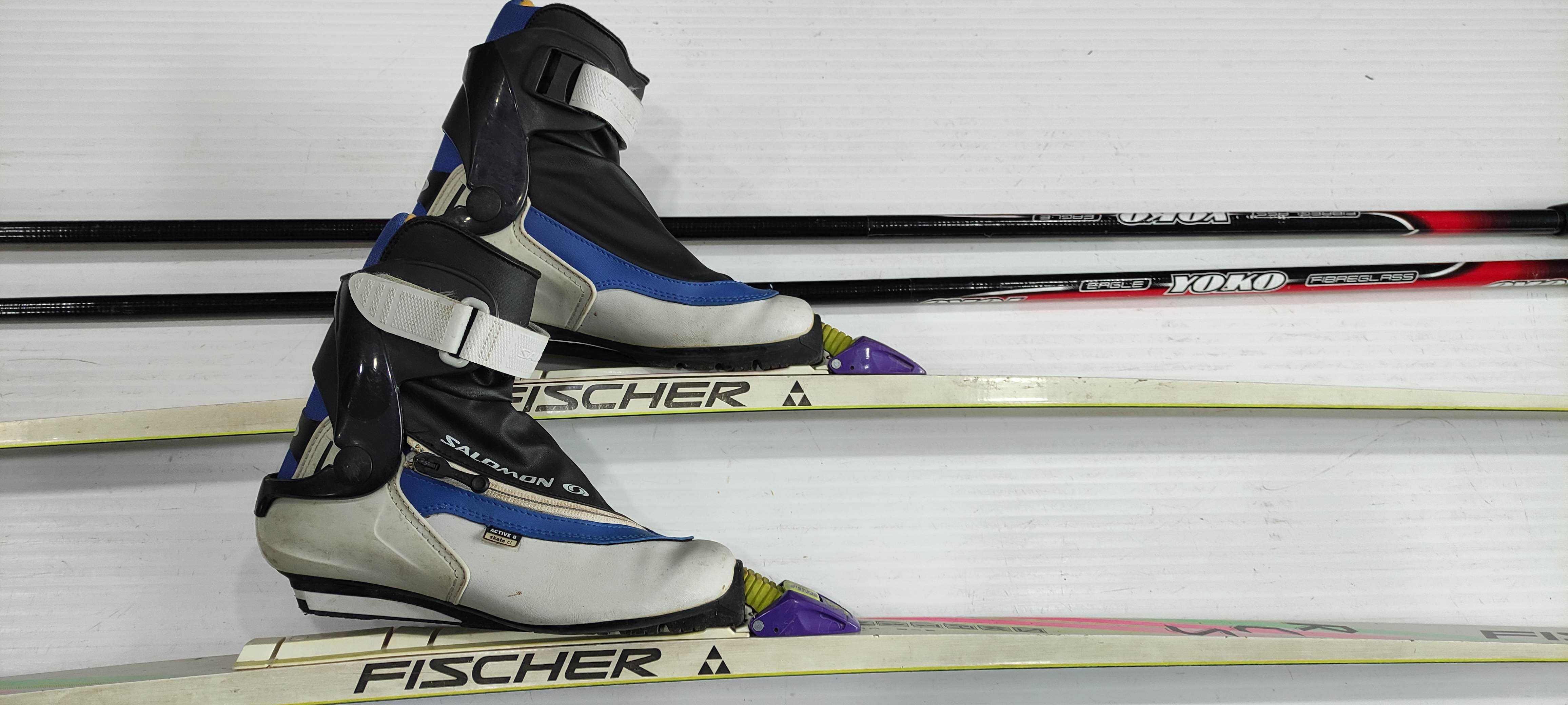 Narty biegowe Fischer Skate RCS dł 180cm + wiązania Salomon SNS Profil
