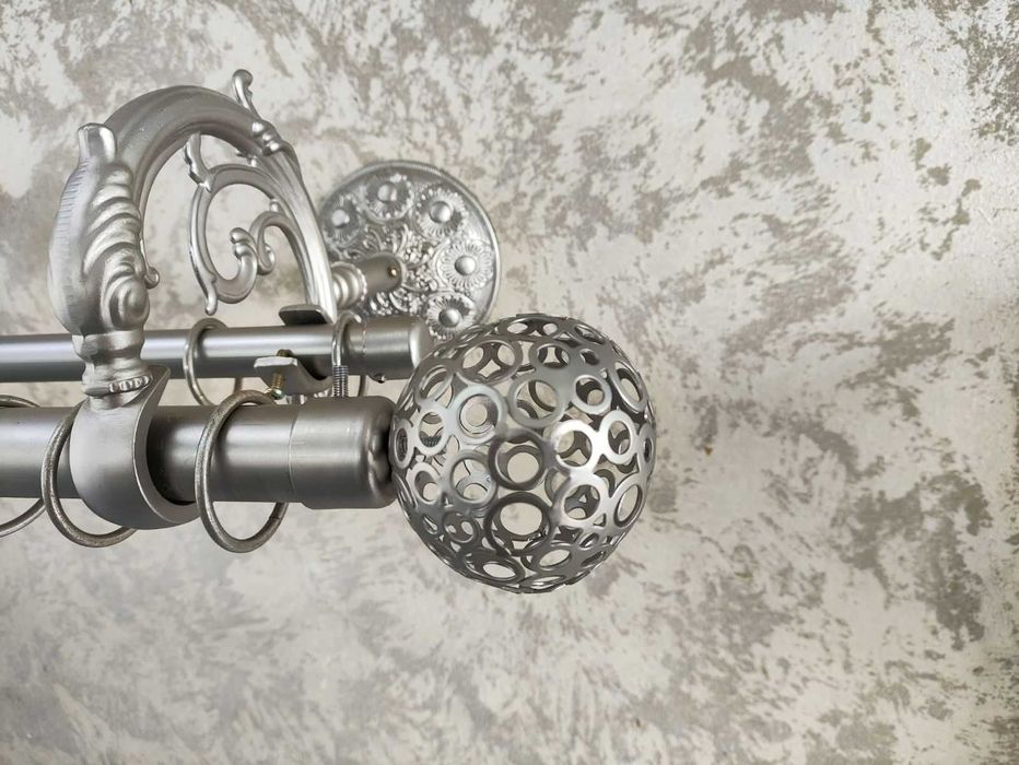 Кований карниз для штор подвійний 160 см посилений кронштейн Дракон