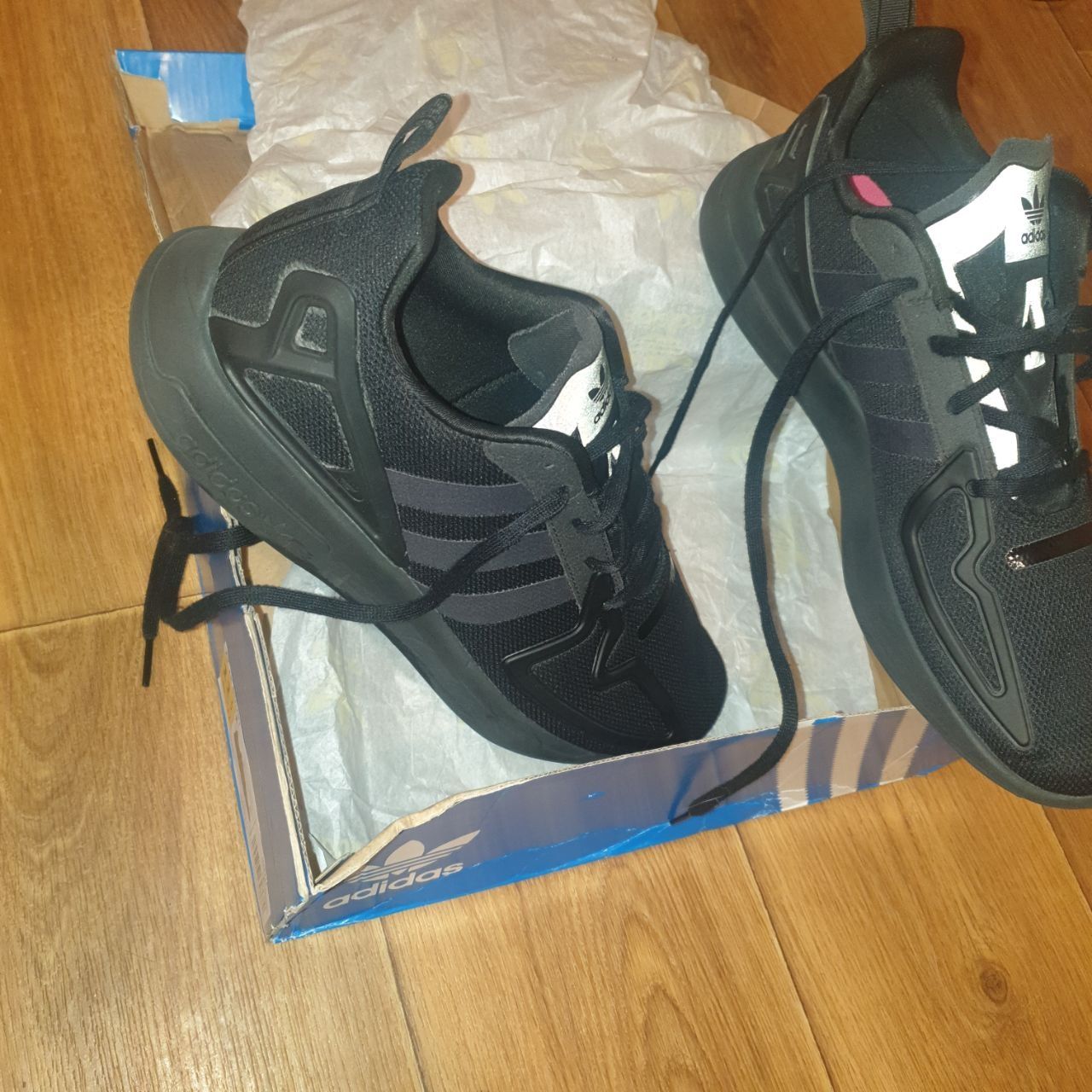 Без торга Adidas 44½ размер мужские кроссовки 28.5см 29см чёрные