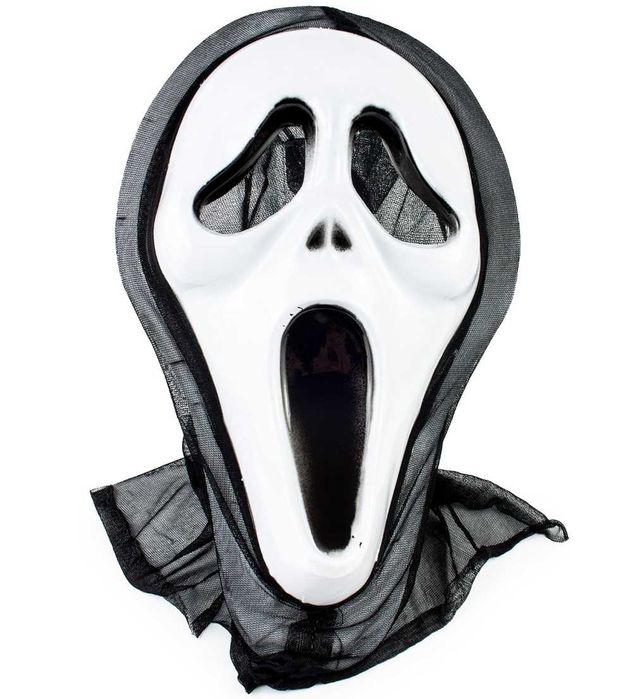 Strój DUCH ŚMIERĆ KRZYK Maska + Peleryna Halloween Jasełka Bal