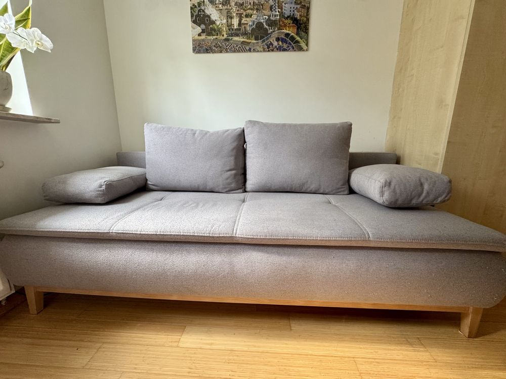 Sofa 3-osobowa z funkcją spania i pojemnikiem - tanio!