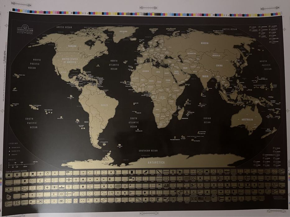 Скретч-карта світу, Карта світу , Travel Map Black World (англ.)