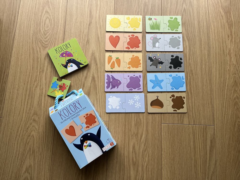 Puzzle dwuelementowe kolory + książeczka