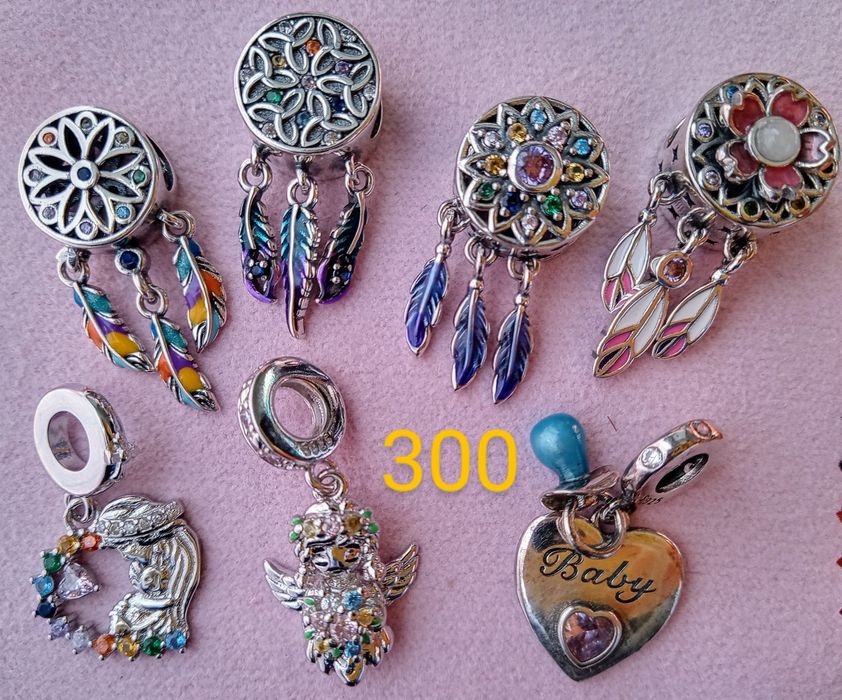 Новые шармы, стопперы для Пандора серебро 925