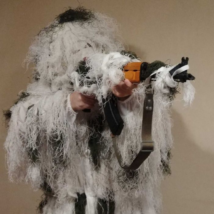 Strój maskujący Helikon Ghillie - Snow Camo