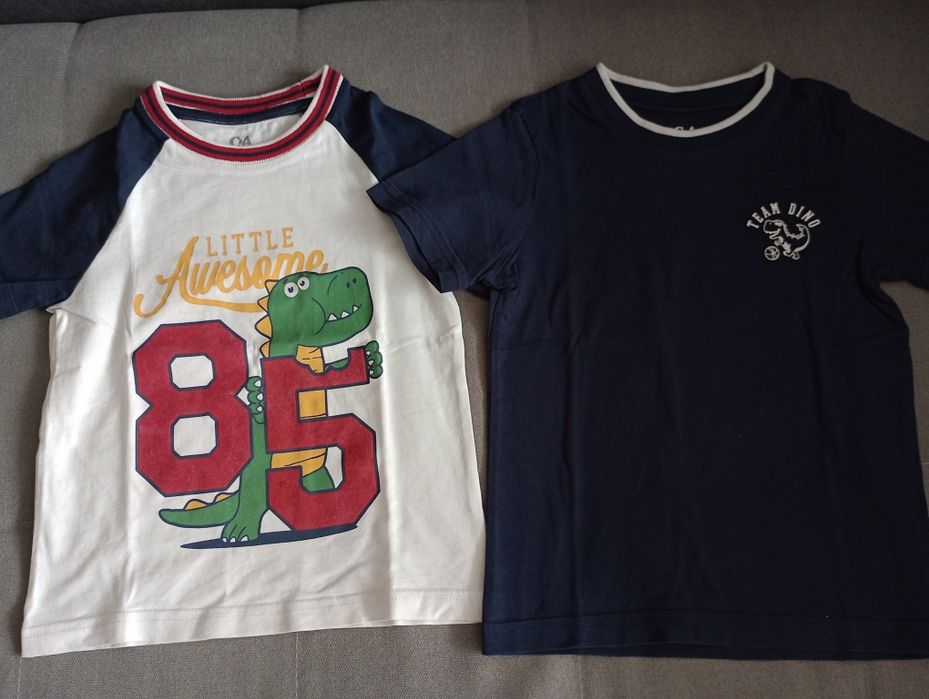 Koszulki z krótkim rękawem/ t-shirty C&A 104/110 dinozaury