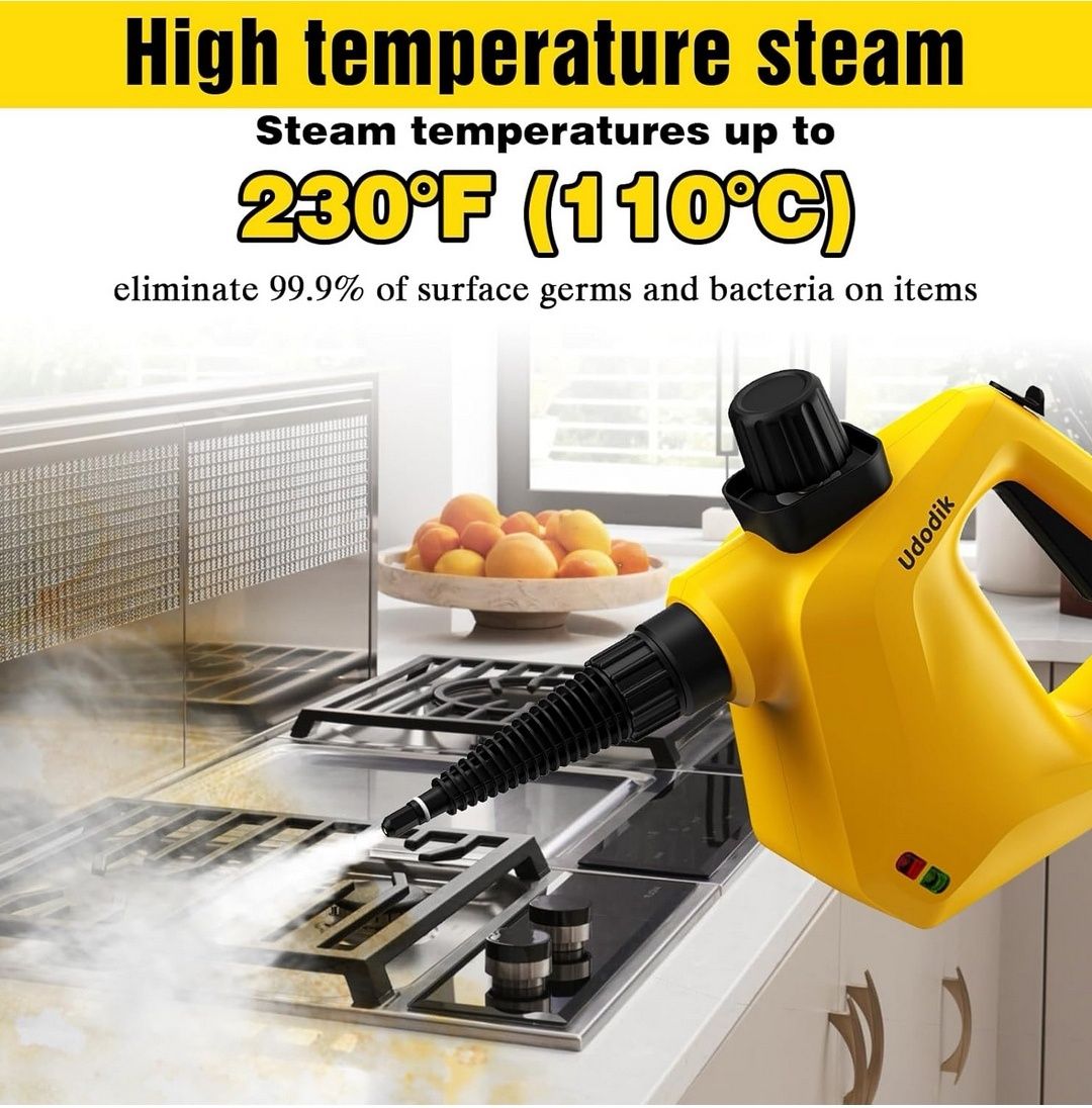 Parowa myjka ręczna 1000W Udodik zestaw końcówek 400ml