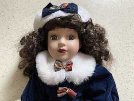 Oryginalna lalka z porcelany łyżwiarka kręcone włosy unikat stan ideal
