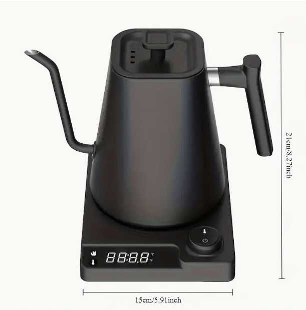 Sarmocare 1200W Електрочайник зі сталевою гнучкою шийкою та LED