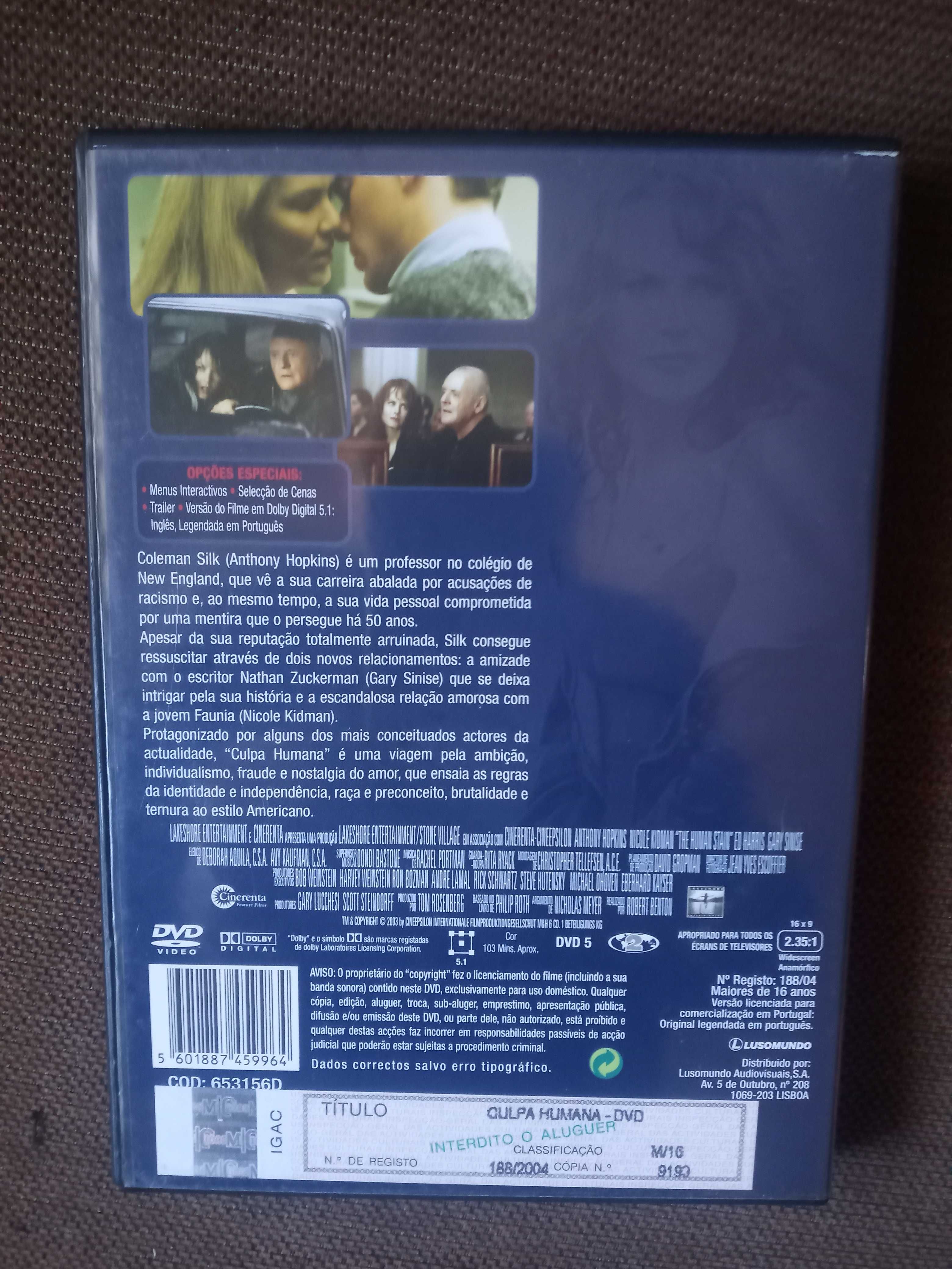 filme dvd original - culpa humana dvd - raro
