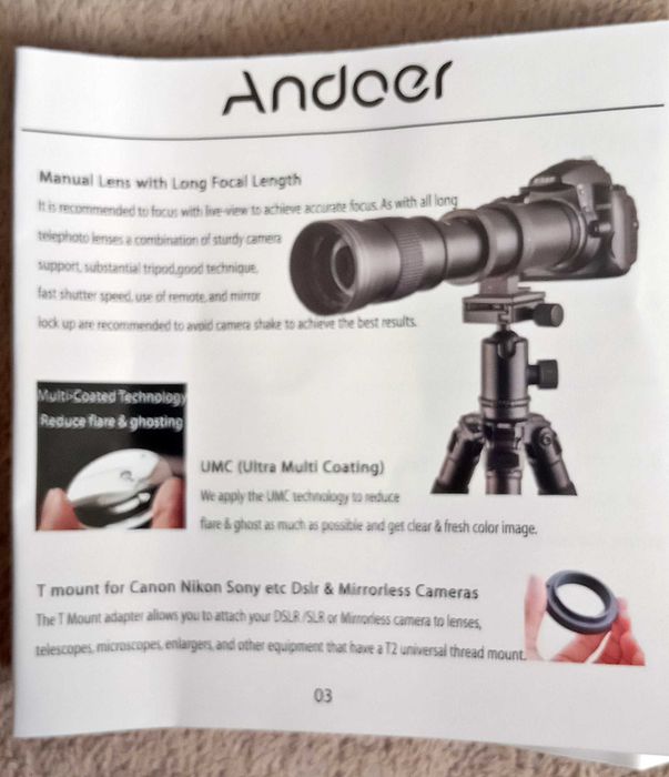 Obiektyw zmiennoogniskowy 420-800 mm
F8,3 Nikon