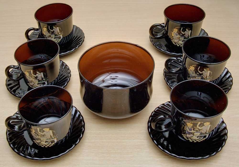 Кофейный сервиз Ilona, 6 персон, стекло, новый