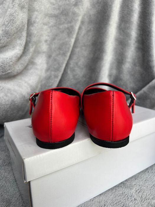 Туфлі жіночі лофери мері джейн червоні нові еко-шкіра