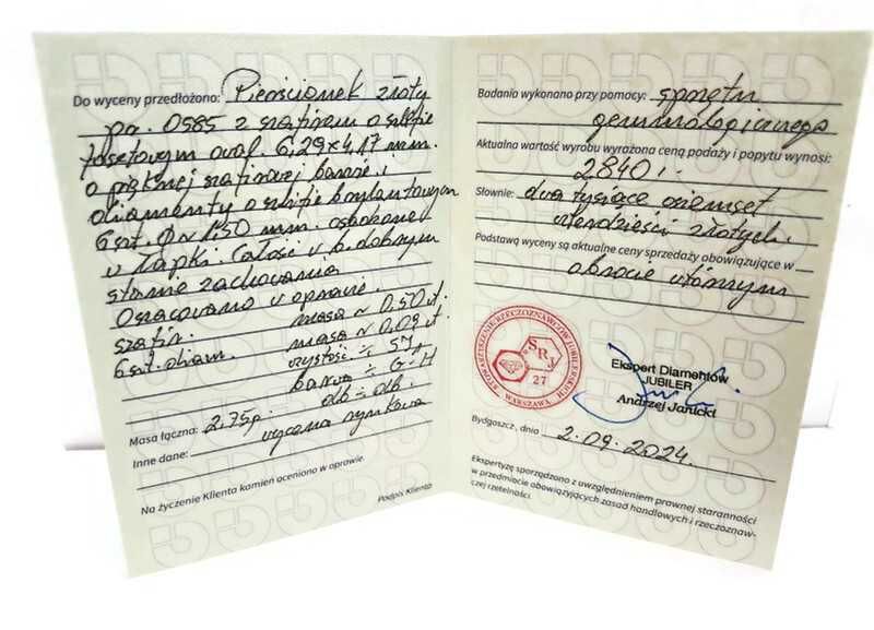 Złoty Pierścionek 585 2,75g z Szafirem i Diamentami Certyfikat!!!