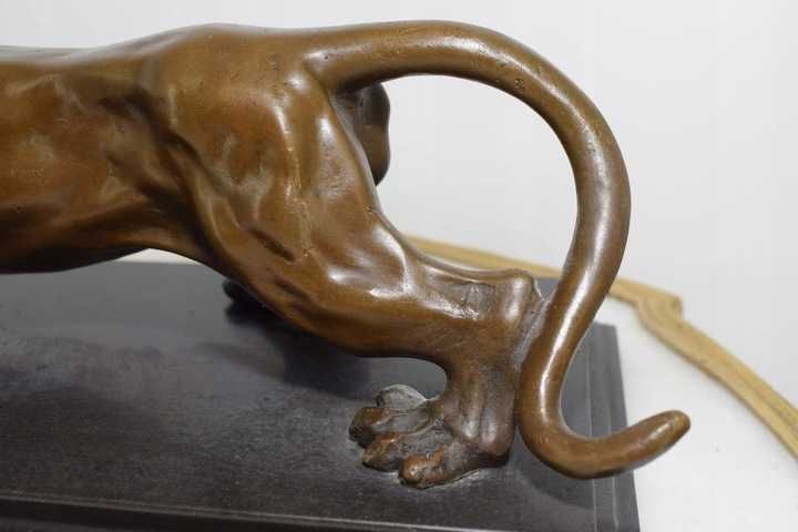 Przyczajona Puma - Pantera Gepard - Figura Rzeźba z Brązu - Prezent
