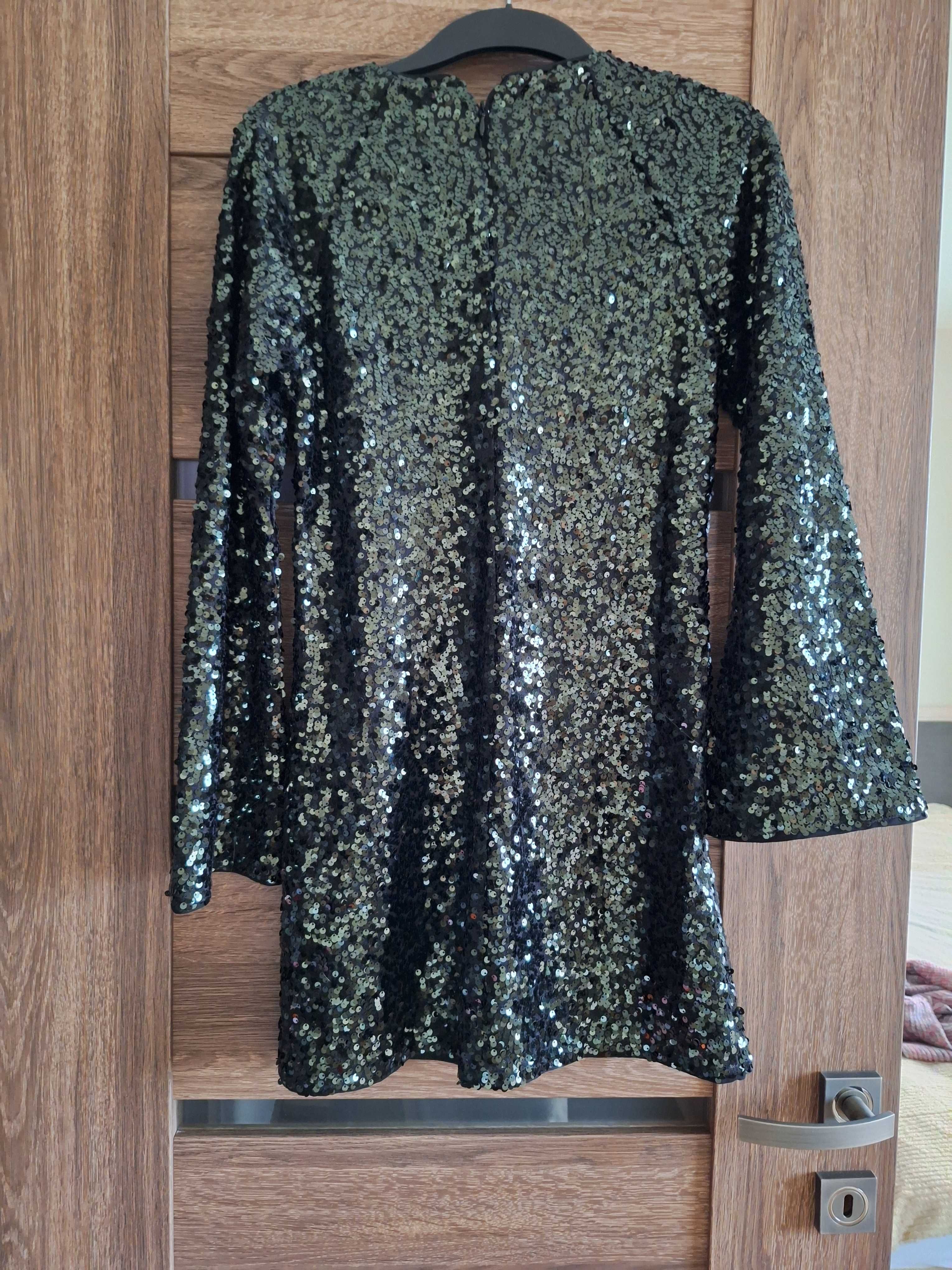 Sukienka cekinowa H&M rozm. XS