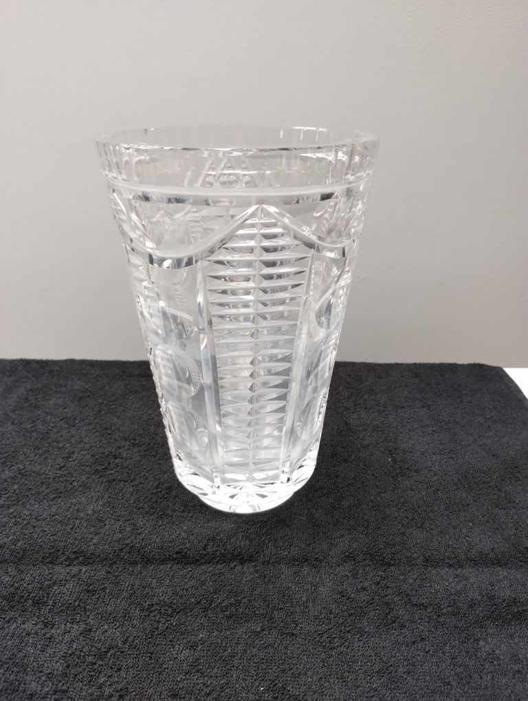 Szklany wazon kryształ PRL