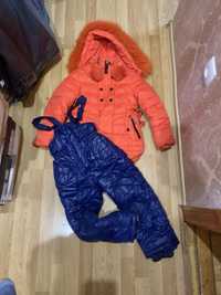 Зимовий роздільний комбінезон, дитячий комплект штани, куртка на 6-7р