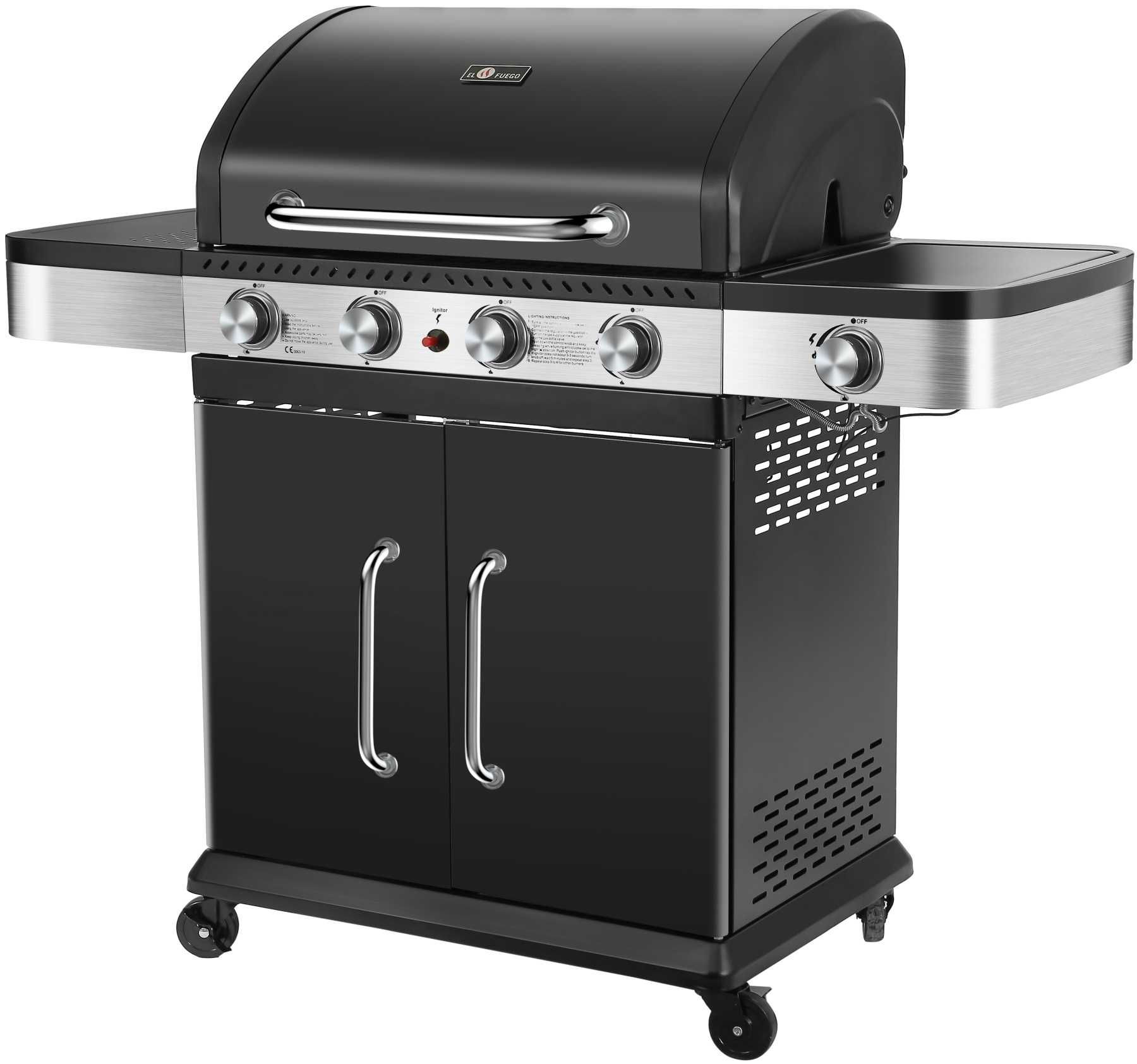 Grill gazowy  EL FUEGO BURLINGTON 4+1 14.5KW żeliwny ruszt Nowy !