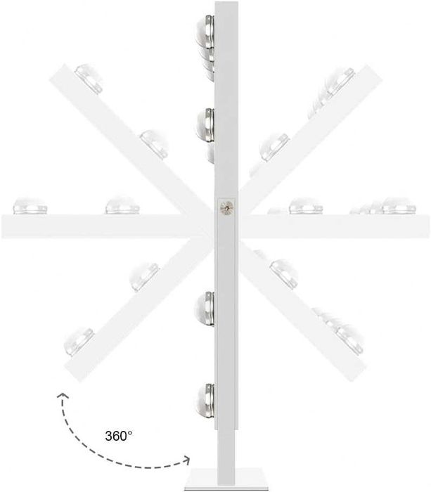 FENCHILIN Hollywood lustro do makijażu z oświetleniem 12 lamp LED