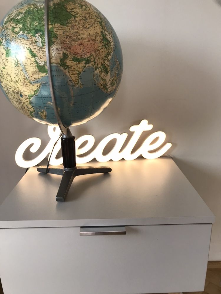 Ledon unikatowy Create napis lampa inustrialna nowy twórczywo