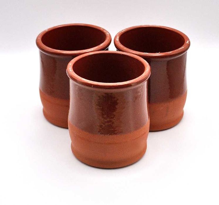 3 kubeczki gliniane Cermer szkliwione do pieczenia mrożenia