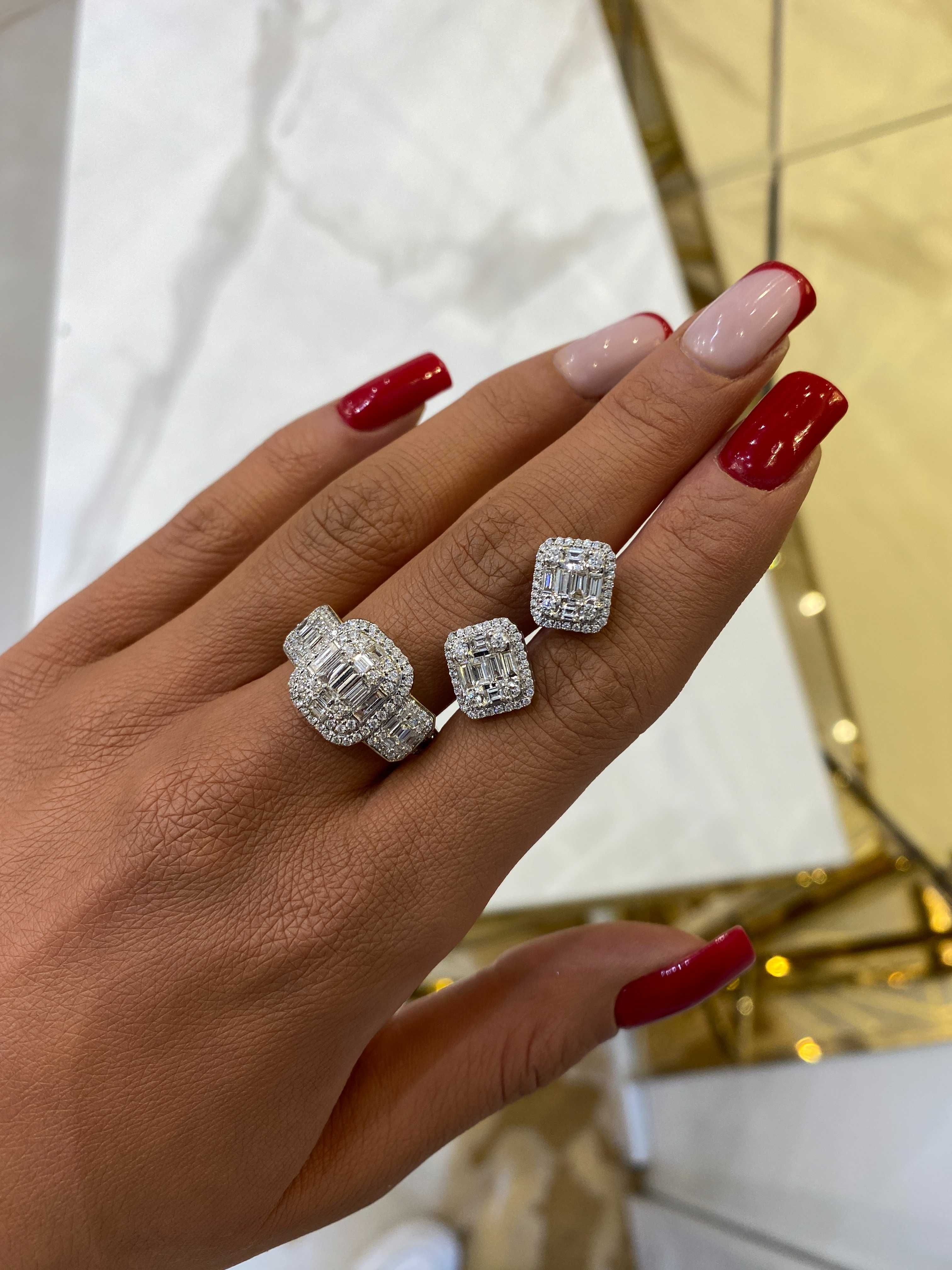 Pierścionek z diamentami naturalnymi 1.40 ct Infinity bagiety