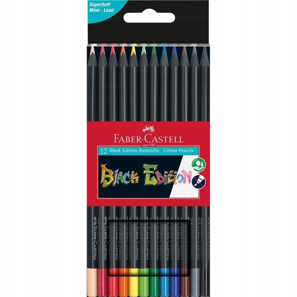 Kredki Trójkątne Black 12 Kolorów Faber Castell