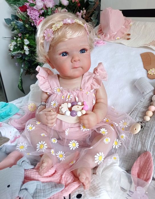 Lalka w typie reborn z wyprawką prezent lala cała winylowa blondynka
