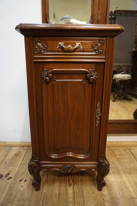 STARA TOALETKA LUSTRO z szafkami uchylne lustra fazowane