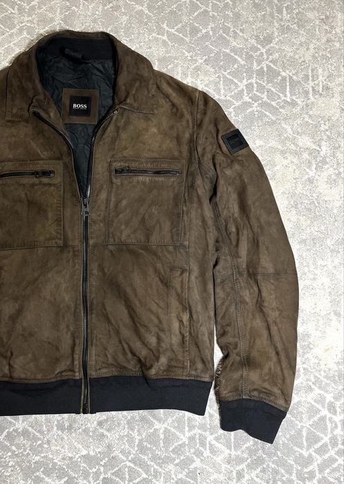Чоловічий харік куртка Hugo Boss Suede/Leather-Розмір М