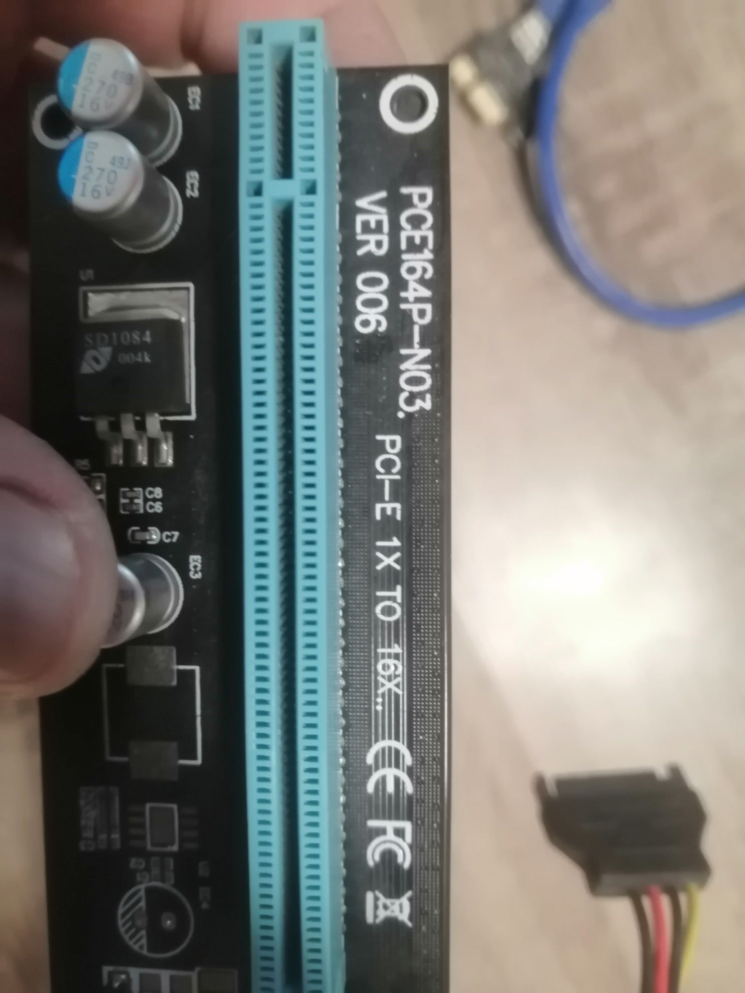Адаптер-райзер  Dynamode PCI-E x1 to 16x, 60 см USB 3.0 Cable SATA