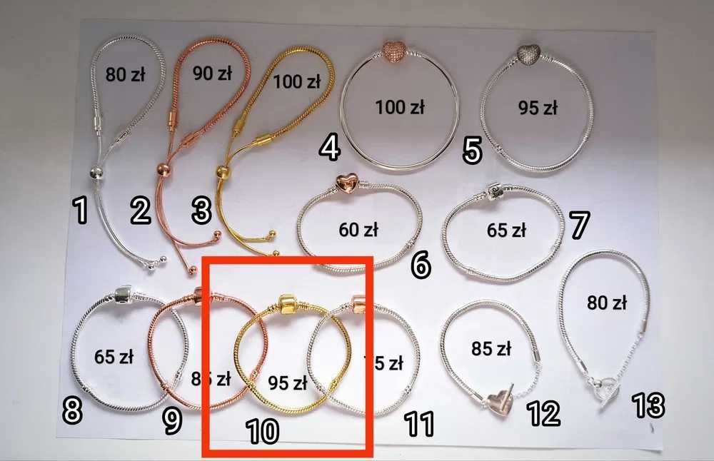 Bransoletka baza na charms, zawieszki, modułowa, pozłacana - Prezent