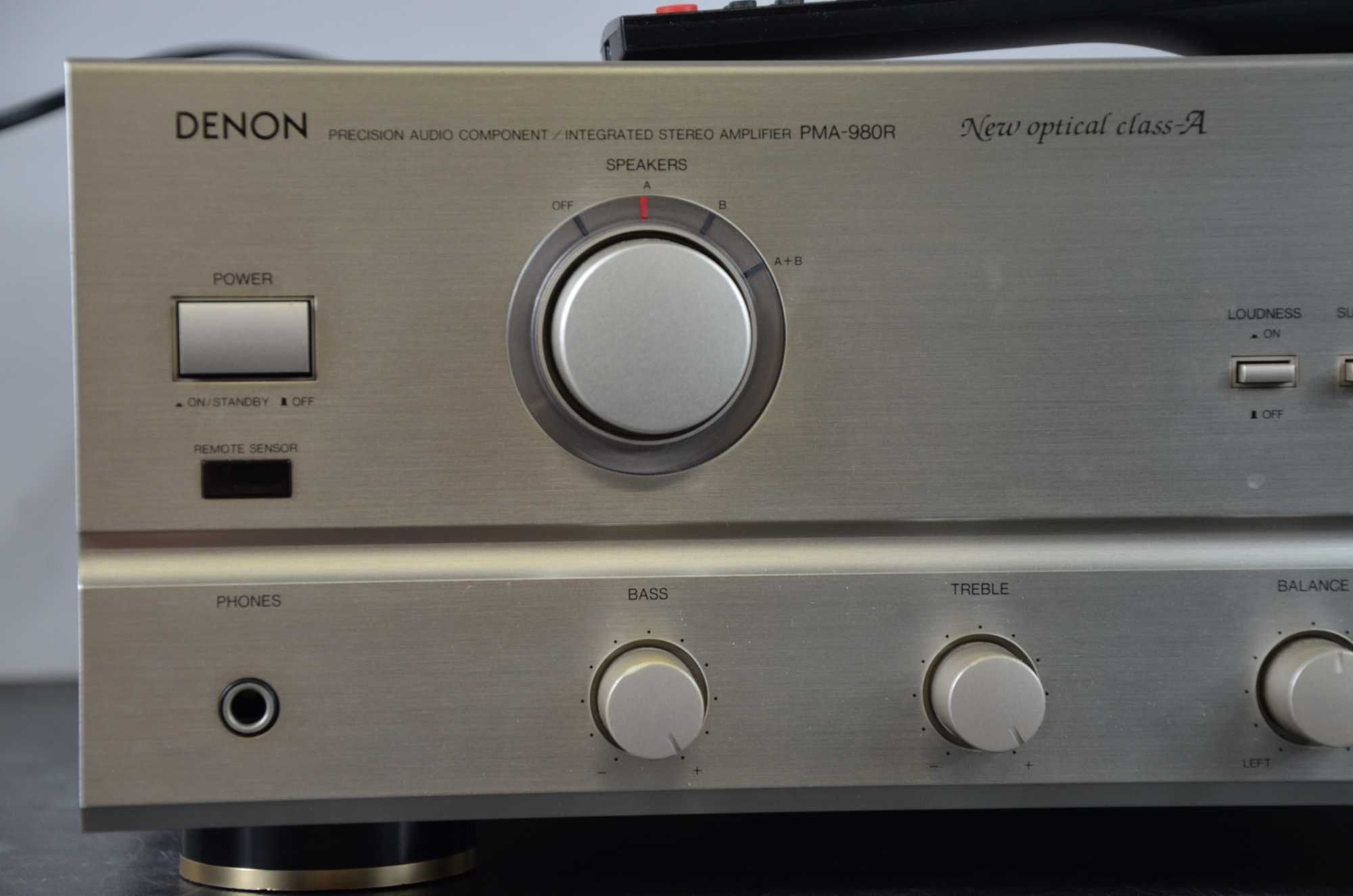 FLAGOWY WZMACNIACZ DENON PMA-980 stereo okazja Pilot okazja srebrny