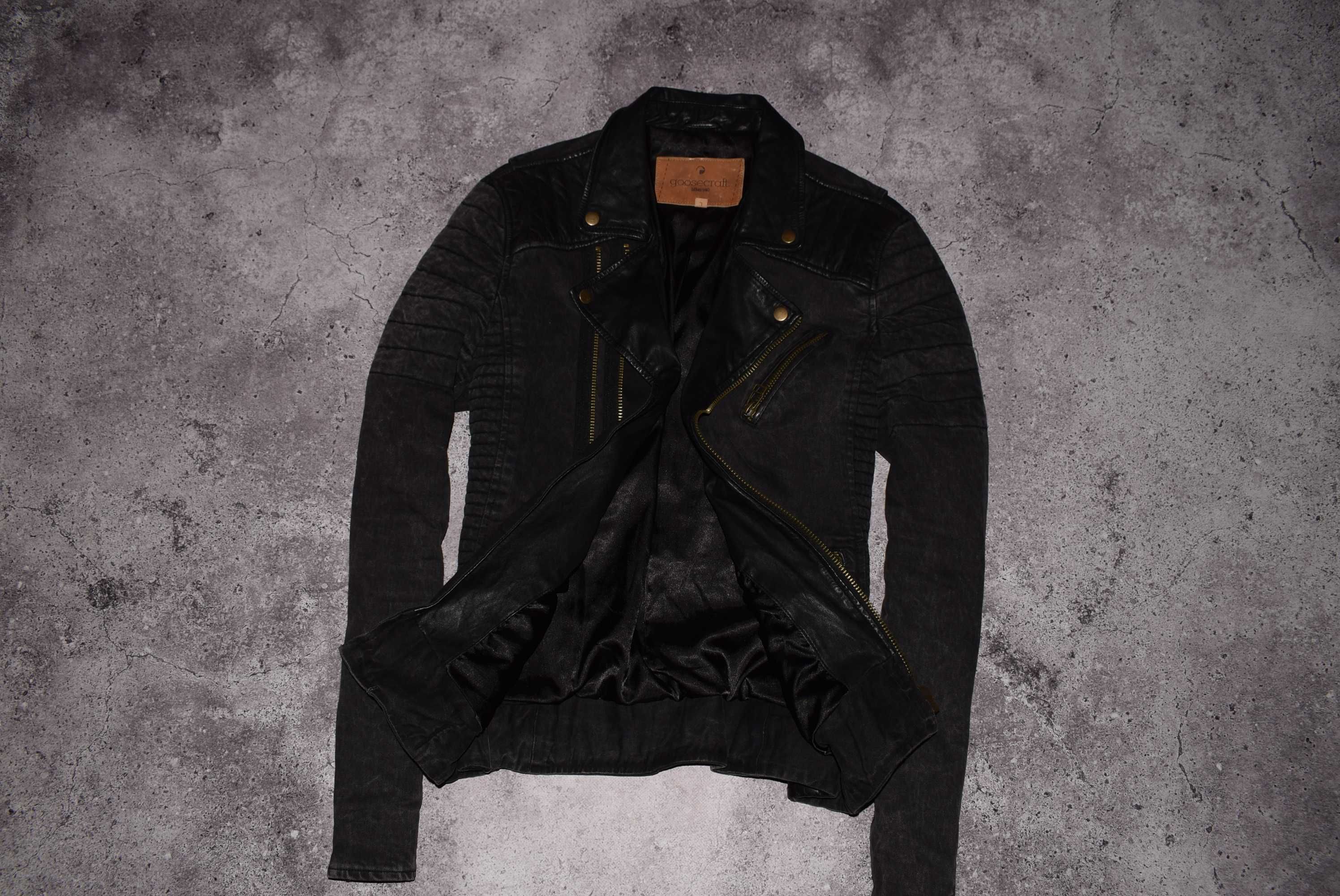 Goosecraft Leather Biker Jacket (Мужская Кожаная Куртка Косуха diesel