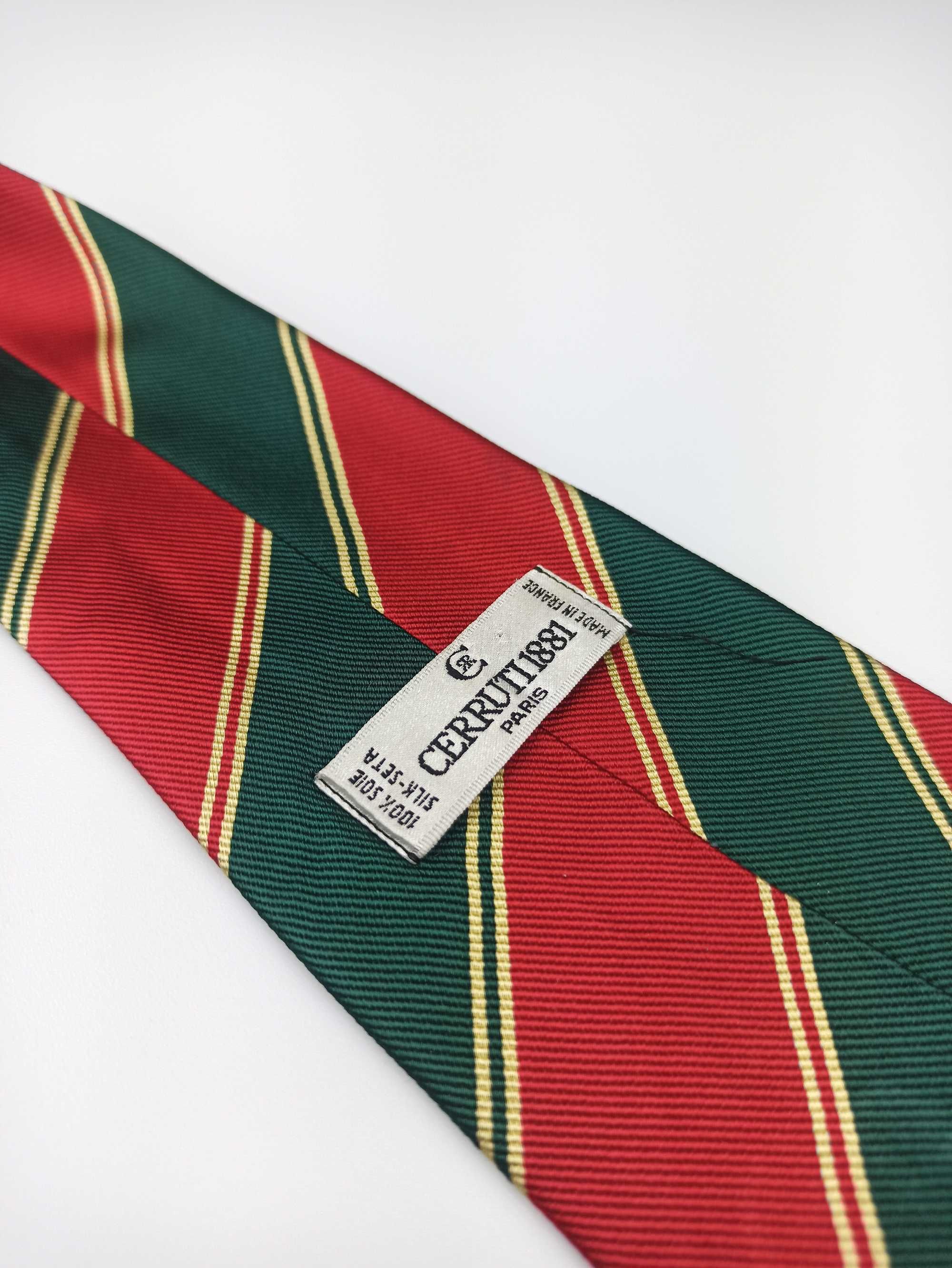 Cerutti 1881 czerwony jedwabny krawat w paski f12