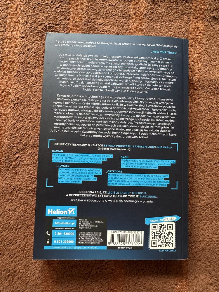 Książka Sztuka podstępu Kevin D. Mitnick & William L. Simon