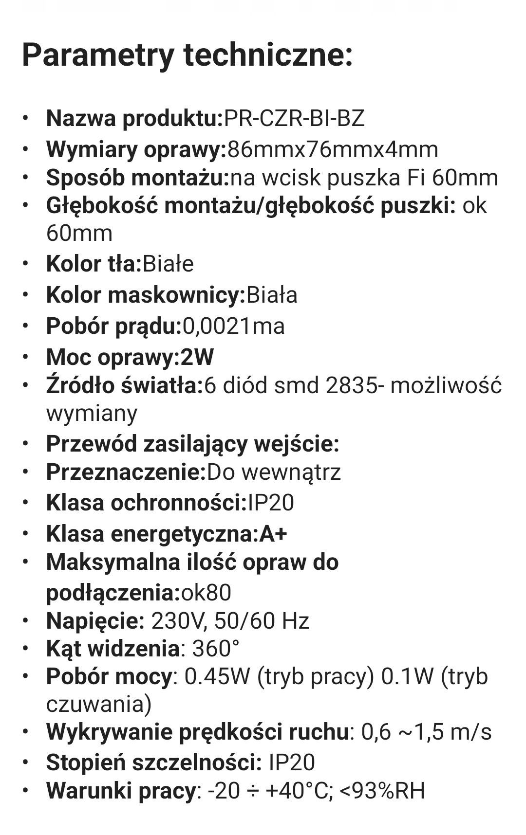 Oświetlenie nocne schodów,korytarza z czujnikiem ruchu i zmierzchu 2 W