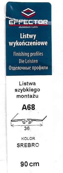 Listwa szybkiego montażu A68 90 cm srebrna Effector