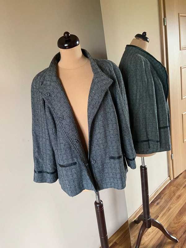 Jones new york xxxl 54 52 lekki plaszcz narzutka kurtka welna wool