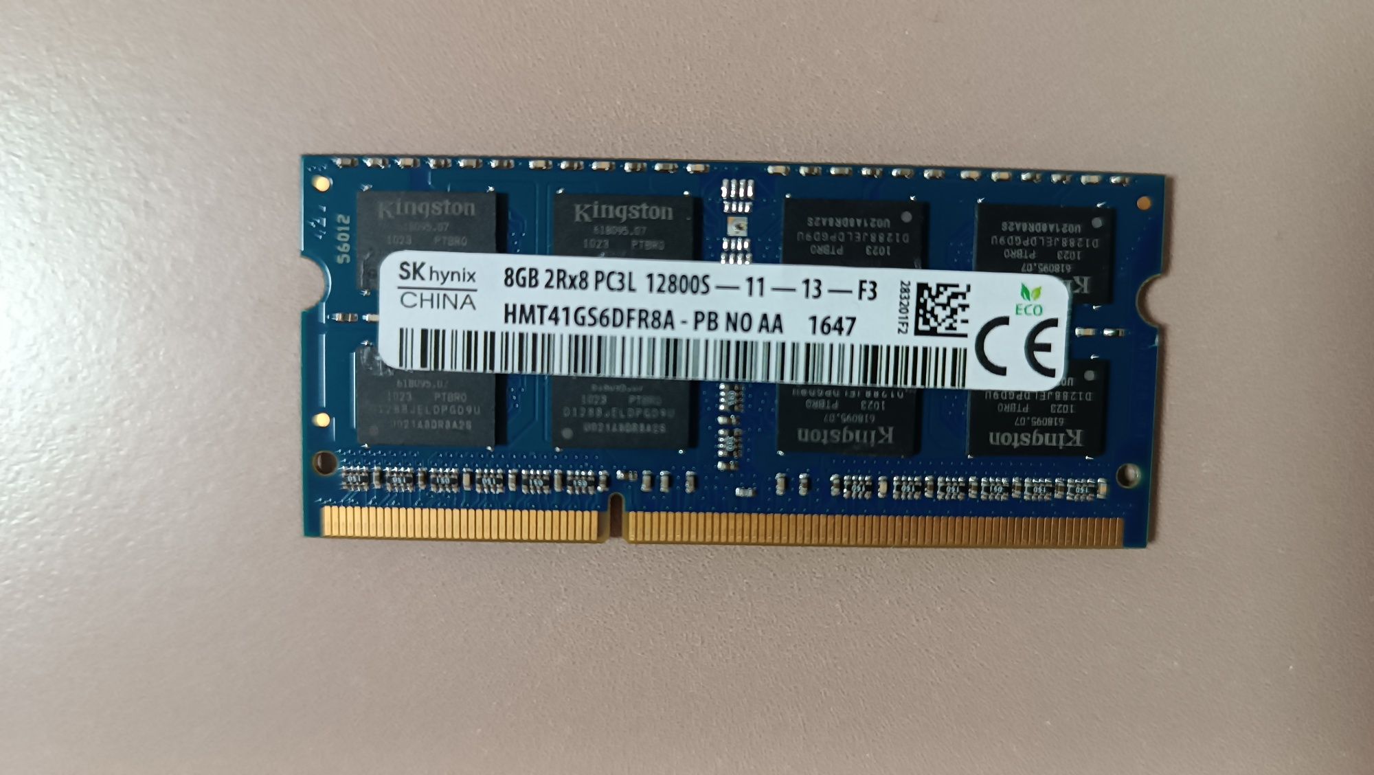 Оперативная память ddr3 2gb Kingston pc3 12800S 1600 mhz