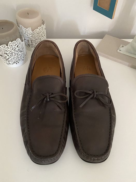 Męskie brązowe mokasyny skórzane – Massimo Dutti