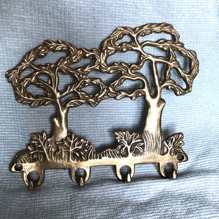 Крючок ключниця латунь дерево для вітальні вінтаж