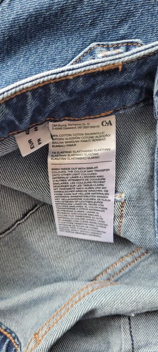Szerokie damskie spodnie jeans EU42. HIGH LOOSE, WYSOKI STAN.