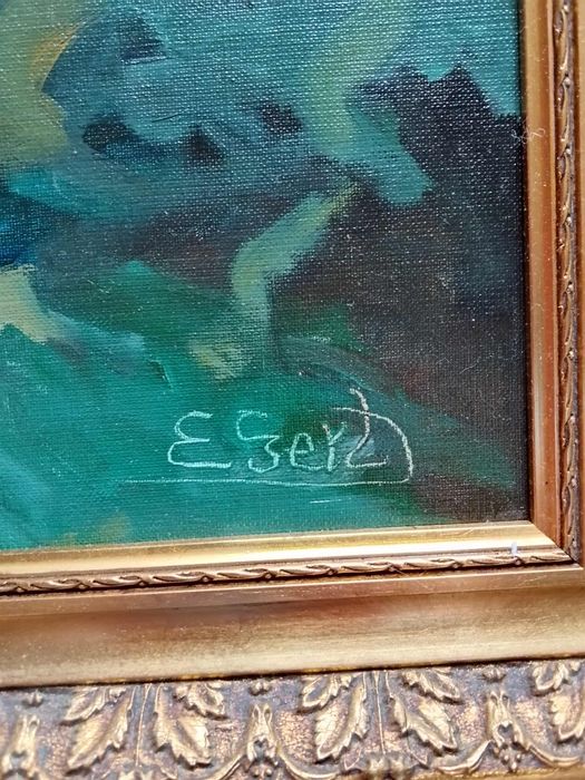 Stary obraz na płótnie Edith Gert kwiaty  .