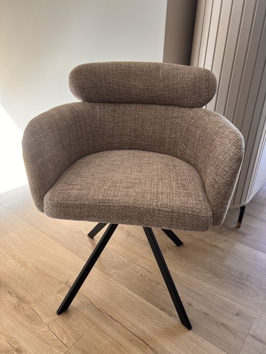 Nowy komplet 6x krzeslo FENNE obrotowe WOOOD.NL, Kolor beżowy